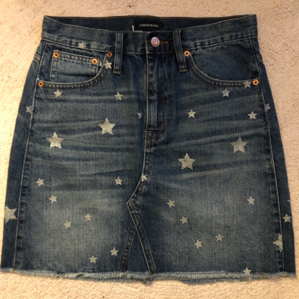 JCrew star denim skirt